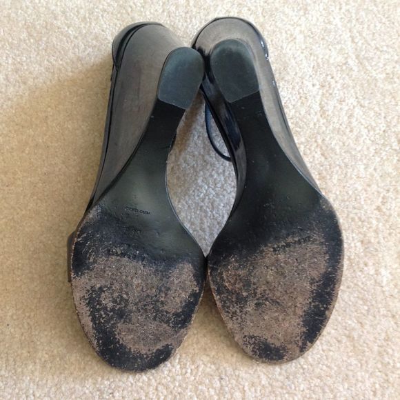 JILL Sander Black Patent Leather Wedge Sandals 8 - Picture 13 of 13